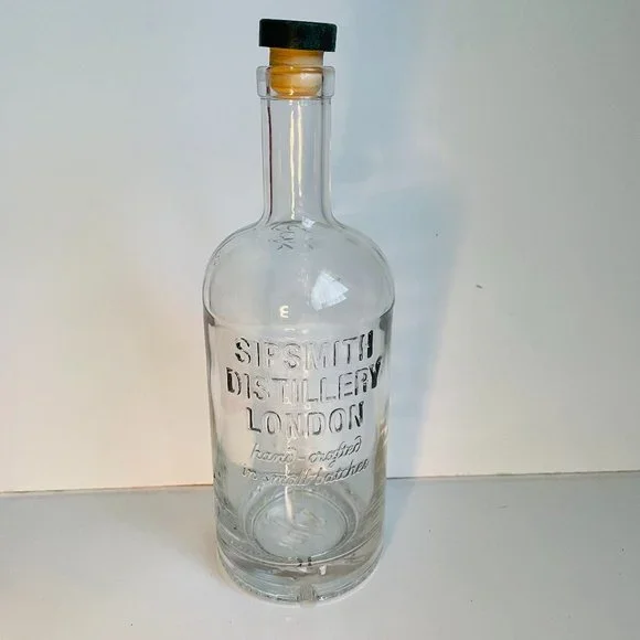 Sipsmith Distillery London Embossed Clear Glass Empty Bottle 10” NEW - Picture 1 of 9
